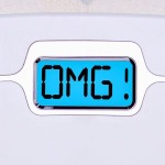 OMG on scales signifying weight gain