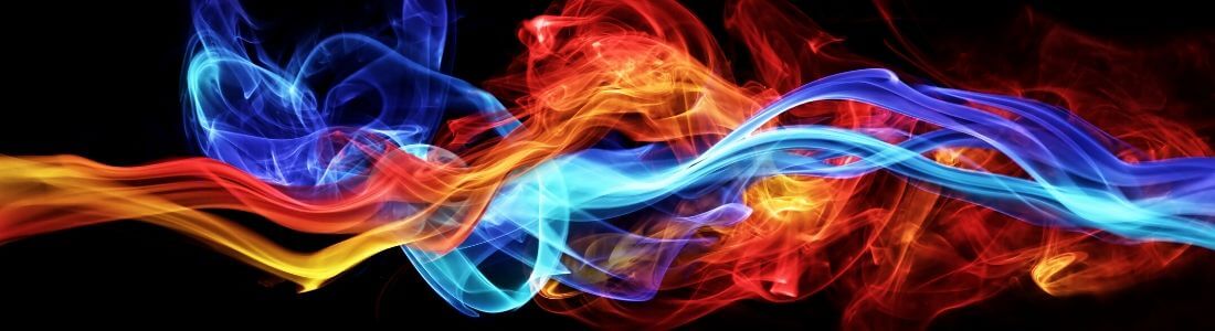 Swirling image of fire and ice