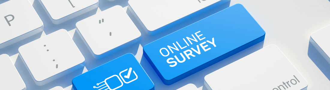 Online survey button on keyboard